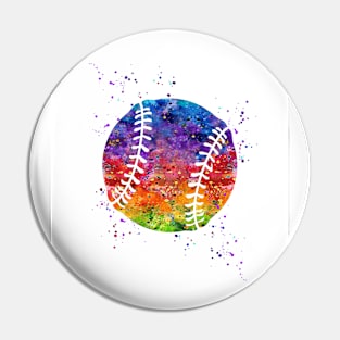 Baseball Ball Watercolor Sports Gifts Pin