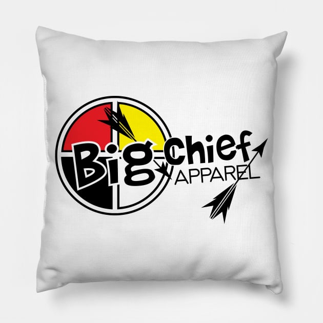 Big Chief Medicine Wheel Sacred Hoop Logo Tee Pillow by BigChief