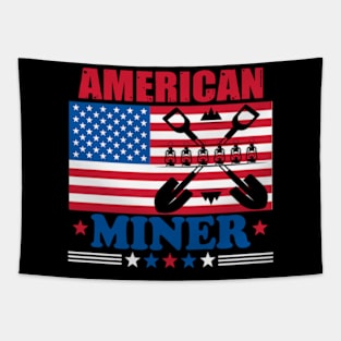 American Flag Miner Tapestry