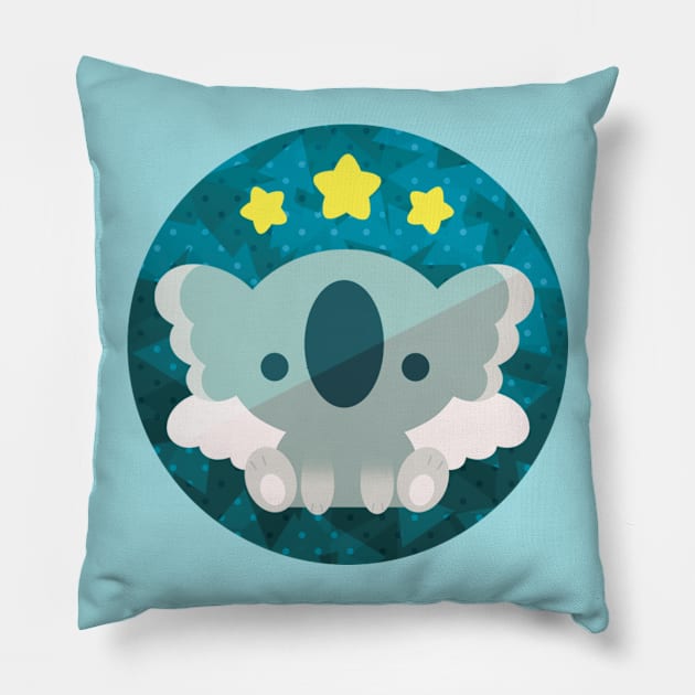 Flying Koala Pillow by ginaromoart