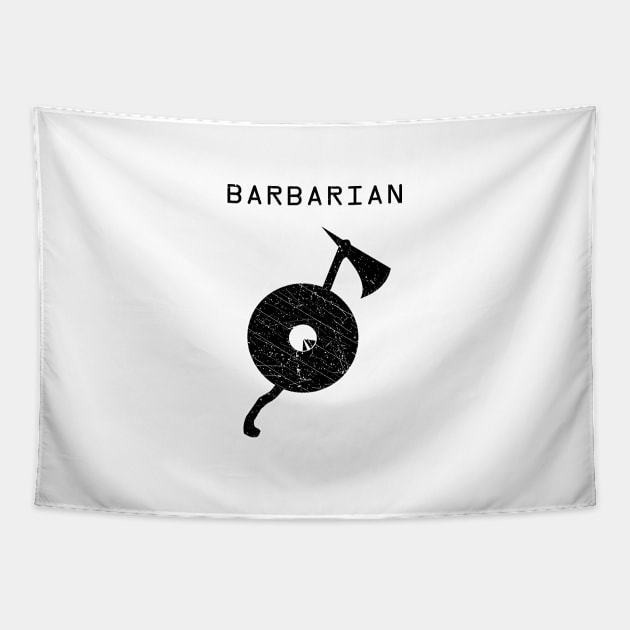 Barbarian - Dark on Light Tapestry by draftsman