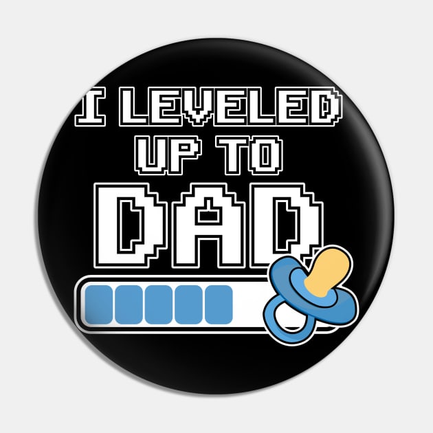 Leveled up to Dad Daddy Father Gift Birth Pregnant Pin by Kuehni