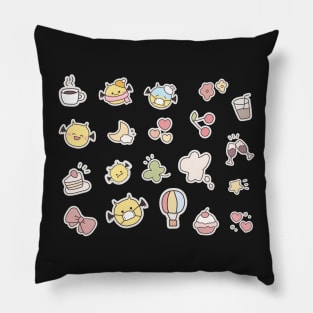 Cute Fall Devil Emojis Sticker pack Pillow