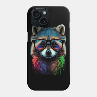 Colorful Raccoon Wearing Sunglasses in Pop Art Style - Unique and Fun Art Design Phone Case