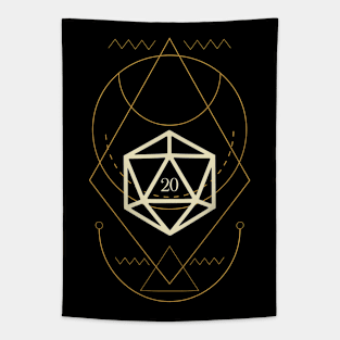 Esoteric Polyhedral D20 Dice Tarot Twelve Tapestry