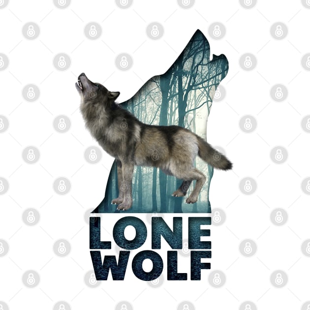 The lone wolf howls by Boss creative