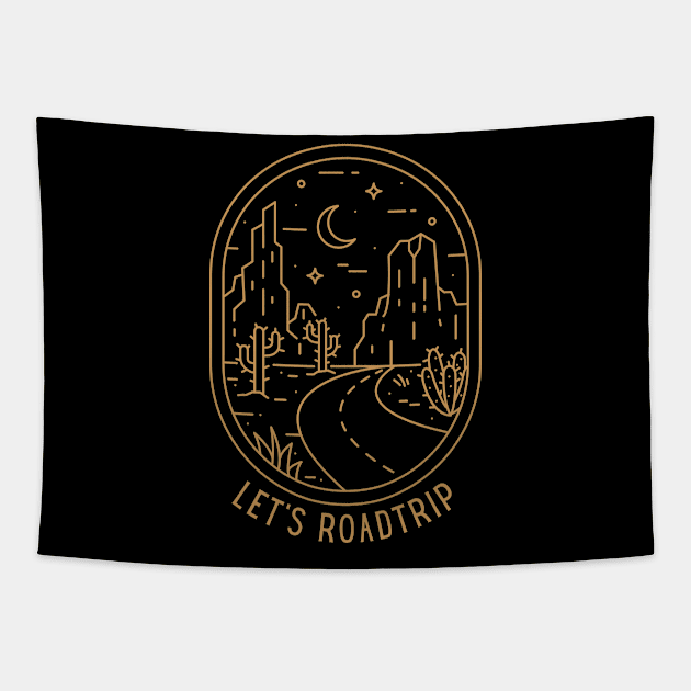 Let's Roadtrip Perfect Gift for Road Trip Lovers Tapestry by nathalieaynie