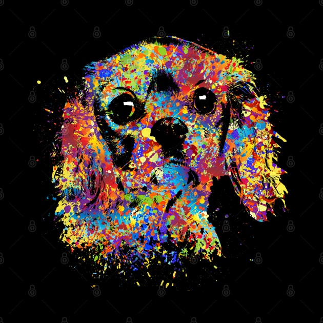 Colorful Cavalier King Charles Spaniel by Nartissima