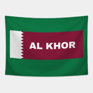 Al Khor City in Qatar Flag Tapestry