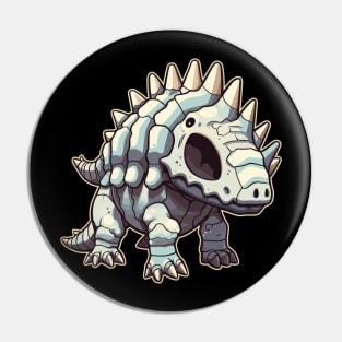 Horrible Chibi Stegosaurus Isometric Dinosaur Skeleton Pin