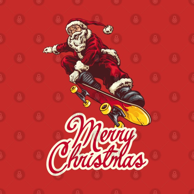 Merry Christmas Santa Claus skate skateboards by GeekCastle