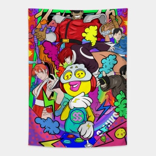 Dope Slluks character street fighter series illustration Tapestry