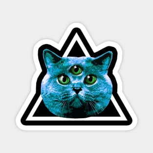 45 Magical Red Cat Triangle 3 three Eyes Magnet