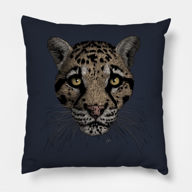 Clouded Leopard Pillow by Walking in Nature