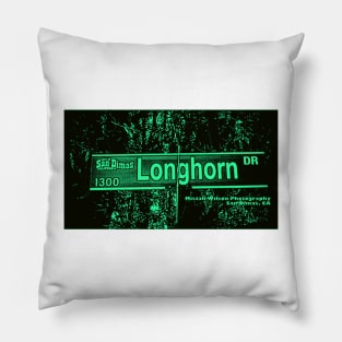 Longhorn Drive, San Dimas, California by Mistah Wilson Pillow