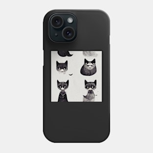 Cute Cat pattern 46 regular grid Phone Case