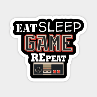 Eat Sleep Game Repeat Novelty Quarantine T-Shirt| I Paused My Game, Funny Gamer, Nerd Geek, Gaming, Video Game Magnet