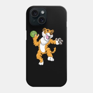 Tiger as handball player with handball Phone Case