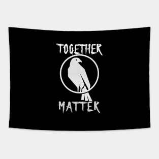 Together Matter Black Crow with Red Eye Tapestry