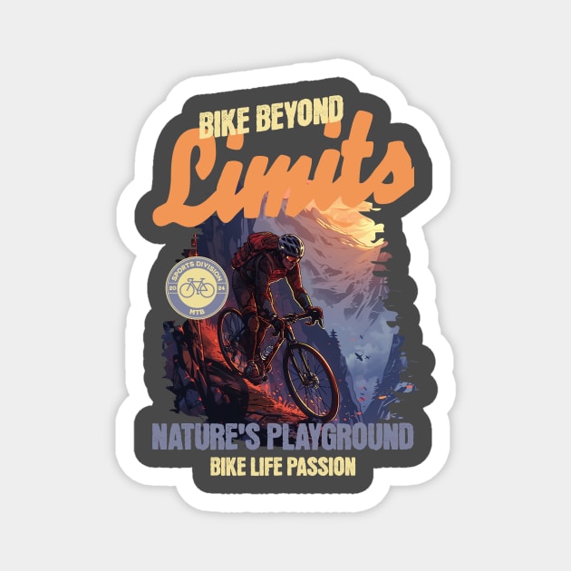 Bike Beyond Limits, Bike Life Passion Magnet by Vinokurio