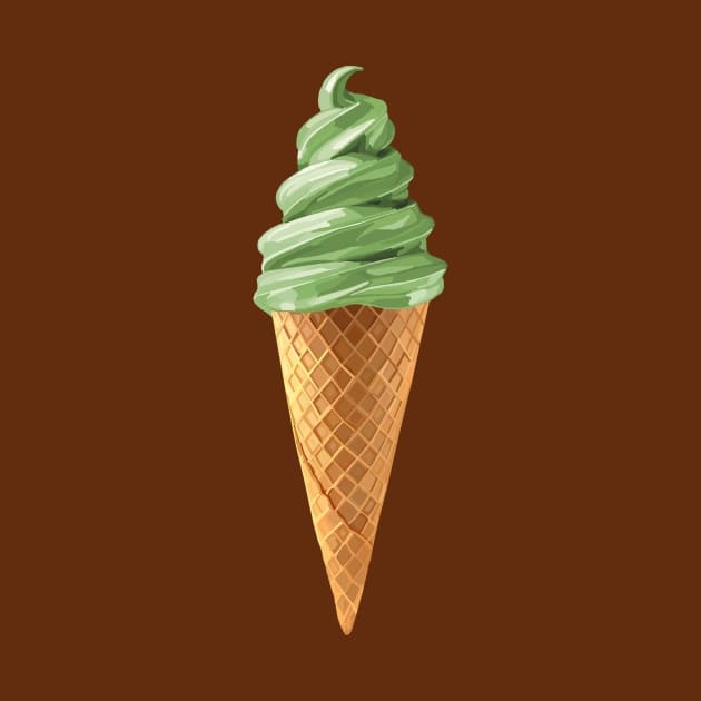 Pistachio Soft Serve Ice Cream Swirl by Art by Deborah Camp