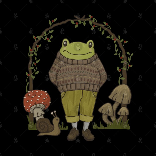 Toad in Grandpa Sweater: A Cute and Cozy Goblincore Nature by Ministry Of Frogs