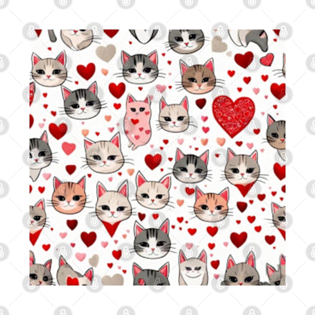 Valentines day gift ideas, valentines day cats and hearts pattern gift ideas by WeLoveAnimals