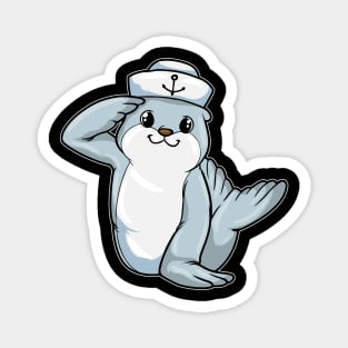 Seal as Sailor with Hat Magnet