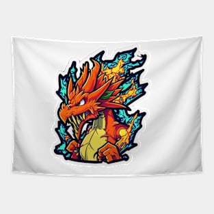 Cartoon fire dragon Tapestry