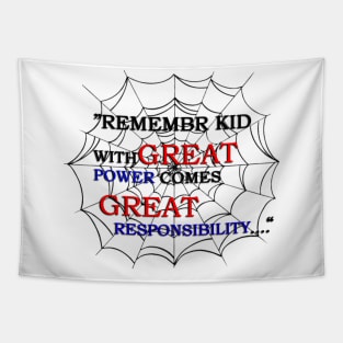 WITH GREAT POWER - spider man quotes Tapestry