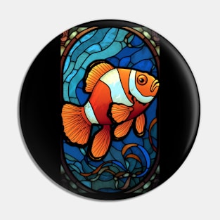 Stained Glass Style Clownfish Pin