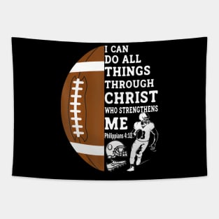 Motivational Bible Verse Christian Gifts Football Tapestry