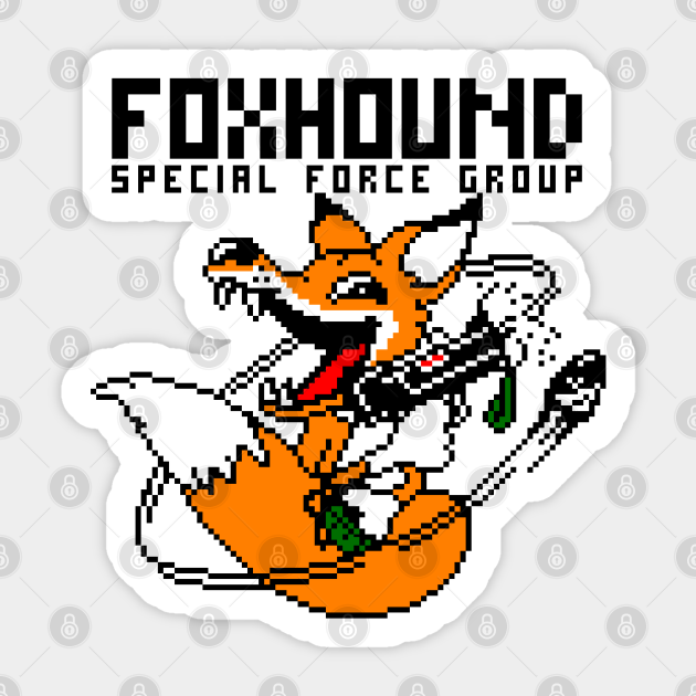 Foxhound Pixel Art Mgs Logo 1 Foxhound Sticker Teepublic Foxhound Pixel Art Mgs Logo 1 Foxhound Sticker Teepublic