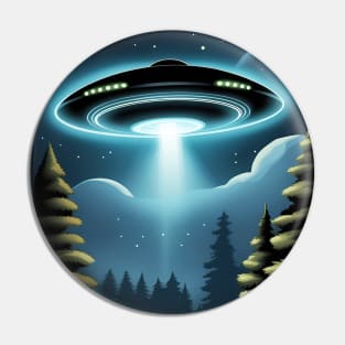 UFO Over the River Pin