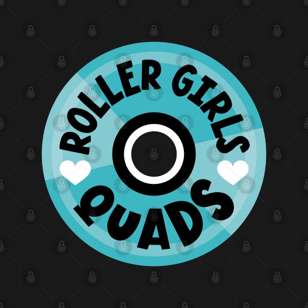 Roller Girls Love Quads - Blue by VicEllisArt
