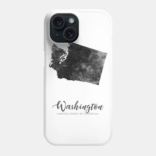 Washington state map Phone Case by StudioGrafiikka