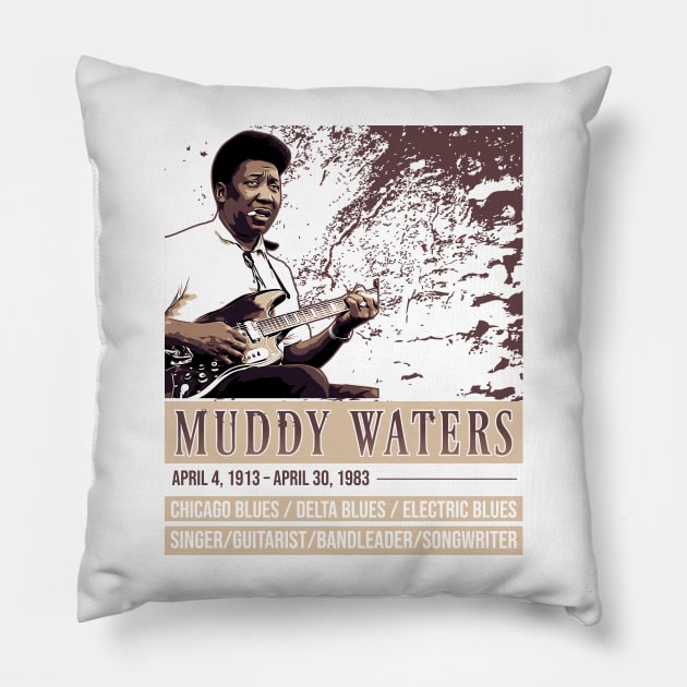 Muddy Waters // Blues legend Pillow by Degiab