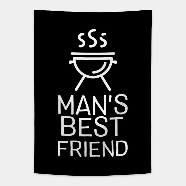 Grill Master BBQ Pit Boys Grilling Gift - Man's Best Friend Tapestry by ballhard