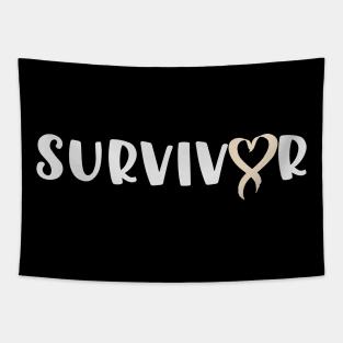Survivor Pearl Ribbon Lung Cancer Tapestry