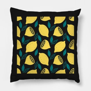Yellow Lemons Pattern Pillow