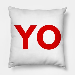 Red YO design from pizza truck Pillow