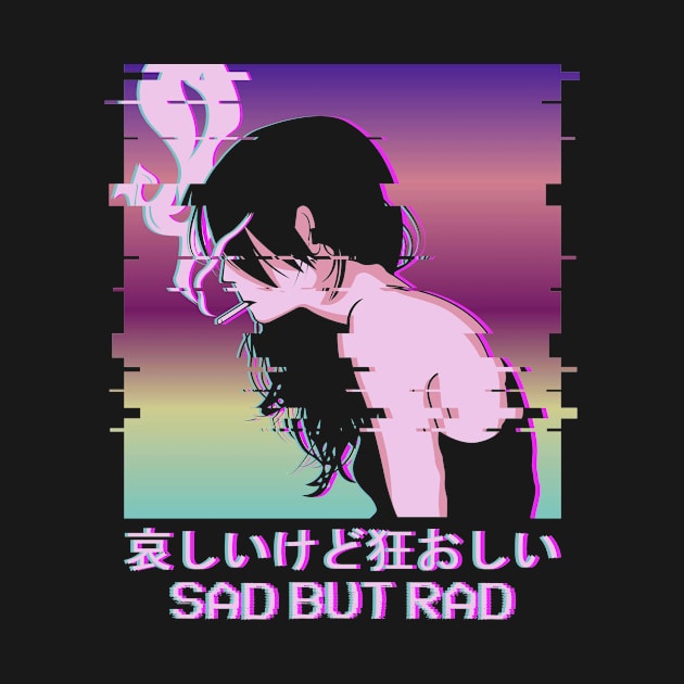 Sad But Rad Vaporwave Aesthetic Anime Girl Gift by Alex21