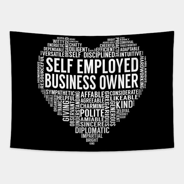 Self Employed Business Owner Heart Tapestry by LotusTee