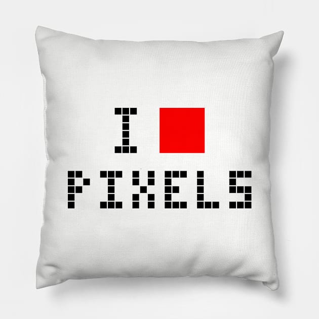 I love pixels Pillow by Florin Tenica