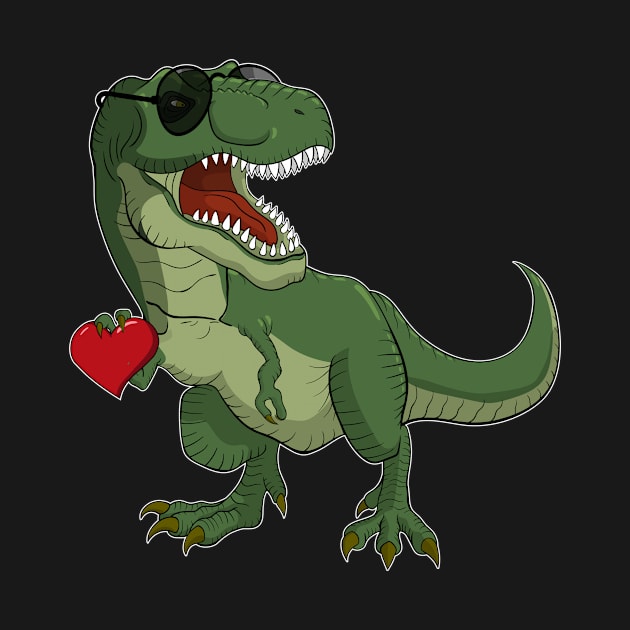 T-Rex Dinosaur Dino Heart I Boys Valentines Day by 2blackcherries