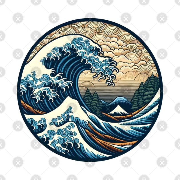 Great wave kanji by Japanese Fever