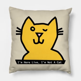 I'm Not a Cat says Meme Cat winking Pillow