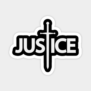 Justice artistic text design Magnet