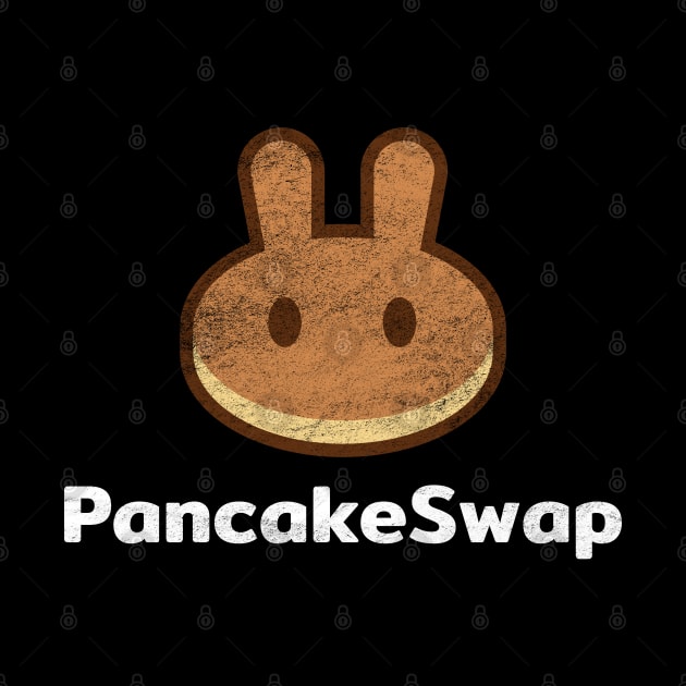 PancakeSwap CAKE Crypto Coin White Letters Vintage by TGKelly