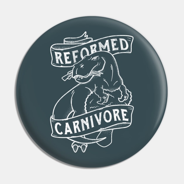 Reformed Carnivore | Vegan Tattoo Style Pin by LeavesNotLives